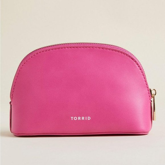 ❤️VINTAGE TORRID COSMETIC MAKEUP BAG LOVE PINK FAUX LEATHER ACCESSORY POUCH - Picture 4 of 8